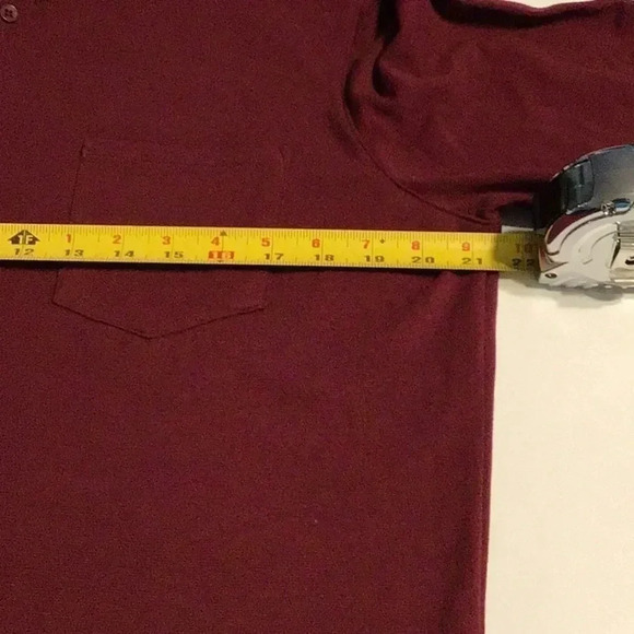 14th & Union Button Front Shirt Maroon Size Medium - Picture 7 of 7